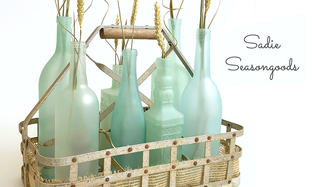 Botellas personalizadas como centro de mesa