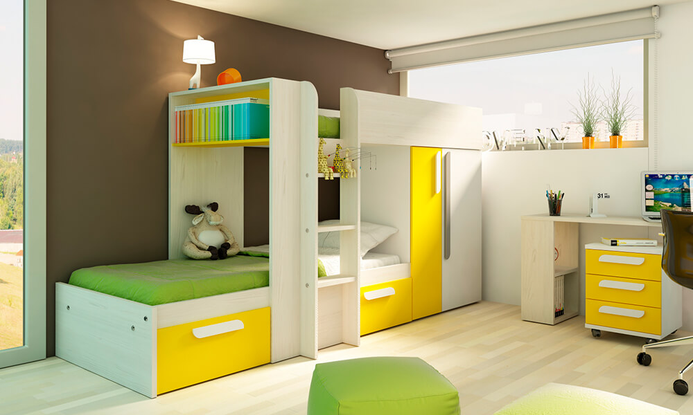 Cama tren 90x190 cm reversible LIFI