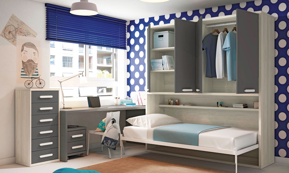 Cama abatible con armario SPACE-UP Conforama como ordenar tu habitacion