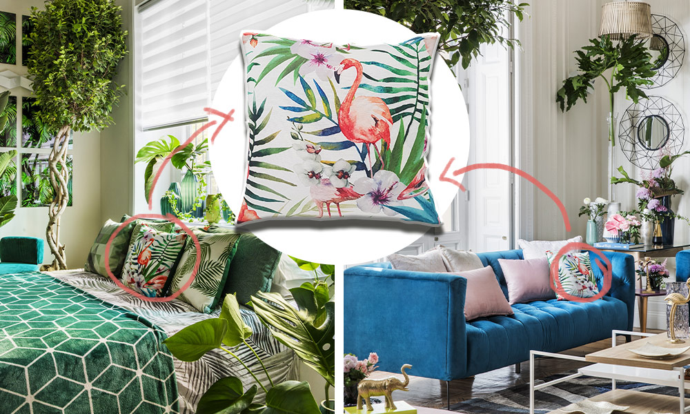 Combinar coral con azules y verdes Conforama