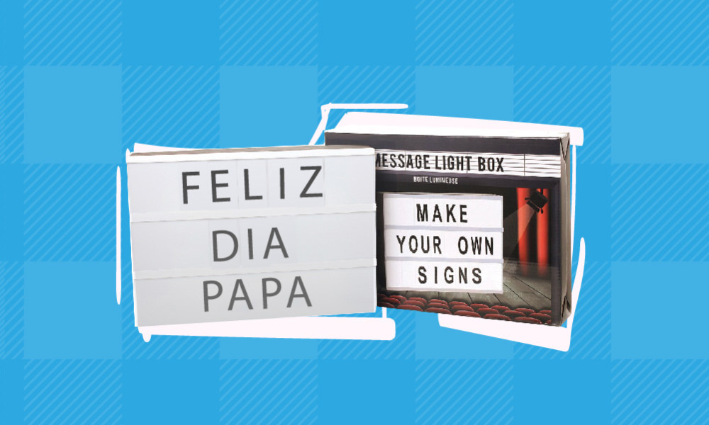 regalos para padres - Caja con mensajes LUZ LED Conforama