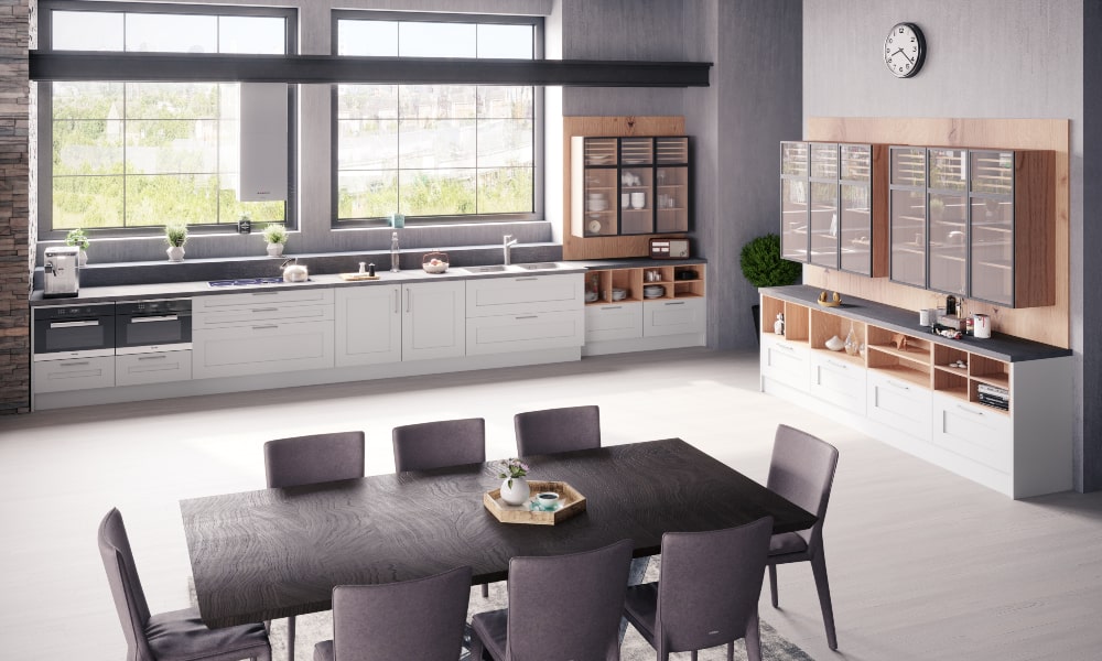Cocina MAELLA, laca blanca y madera feng shui cocina