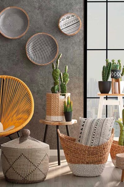 Mimbre, platos artesanales, formas geométricas… ¿Hay algo más étnico? estilo etnico decoracion